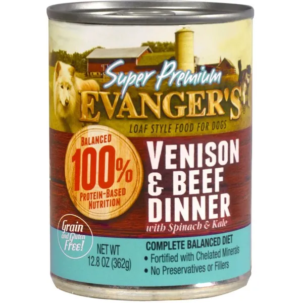 12/12.5 oz. Evanger's Super Premium Venison & Beef Dinner For Dogs - Food